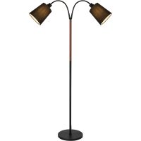 Ljusdal Golvlampa 2-arm, Svart/valnöt ANETA HOME