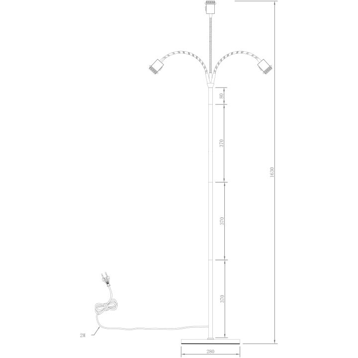 Ljusdal Golvlampa 3-arm Svart/matt Mässing ANETA HOME Sockel E27 Svart /Matt Mässing – bild 6
