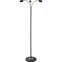 Ljusdal Golvlampa 3-arm Svart/matt Mässing ANETA HOME