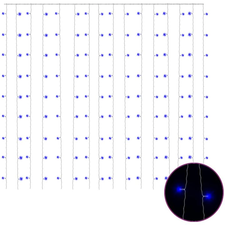 Ljusdraperi 3x3 m 300 lysdioder blå 8 funktioner vidaXL – bild 2