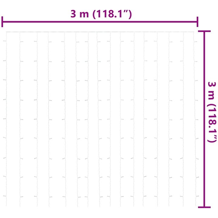 Ljusdraperi 3x3 m 300 lysdioder blå 8 funktioner vidaXL – bild 5