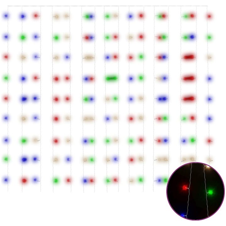 Ljusdraperi 3x3 m 300 lysdioder flerfärgad 8 funktioner vidaXL – bild 2