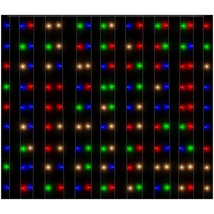 Ljusdraperi 3x3 m 300 lysdioder flerfärgad 8 funktioner vidaXL – bild 7