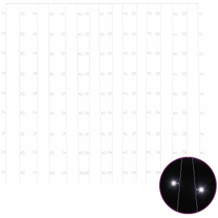 Ljusdraperi 3x3 m 300 lysdioder kallvit 8 funktioner vidaXL – bild 2