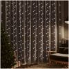 Ljusdraperi 3x3 m 300 lysdioder kallvit 8 funktioner vidaXL – miniatyr 1