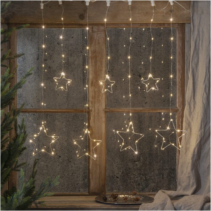Ljusgardin Dew Drop Stars Silver Star Trading – bild 4