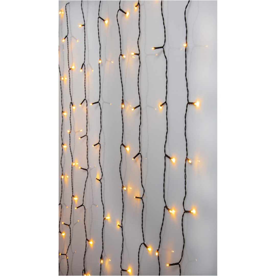 Ljusgardin Golden Warm White Svart Star Trading – bild 4