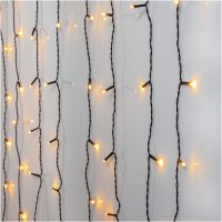 Ljusgardin Golden Warm White Svart Star Trading