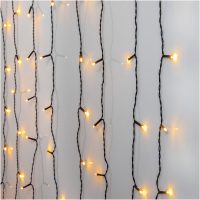 Ljusgardin Golden Warm White Svart Star Trading