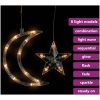 Ljusgardin stjärnor och månar fjärrkontroll varmvit vidaXL 138 led – miniatyr 4