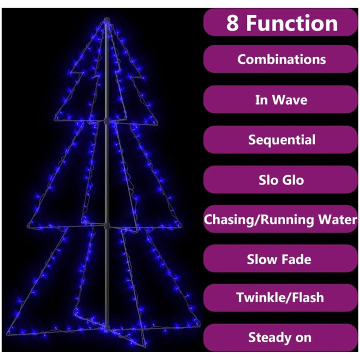 Ljuskon för julgran 200 LED inne/ute 98x150 cm vidaXL 150 x 98 cm – bild 6