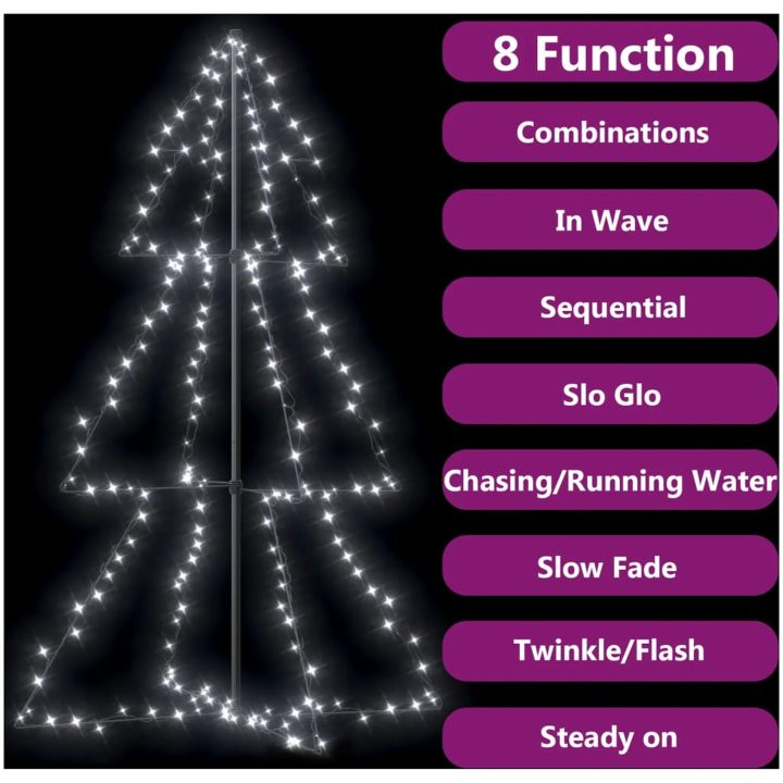 Ljuskon för julgran 200 LEDs inne/ute 98x150 cm vidaXL 150 x 98 cm – bild 4