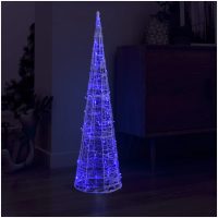 Ljuskon LED pyramid akryl blå 120 cm vidaXL