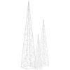 Ljuskoner LED set akryl blå 60/90/120 cm vidaXL 60/90/120 cm – miniatyr 3