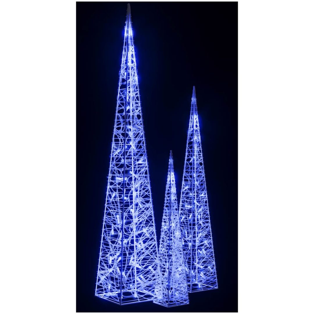 Ljuskoner LED set akryl blå 60/90/120 cm vidaXL 60/90/120 cm – bild 4