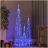 Ljuskoner LED set akryl blå 60/90/120 cm vidaXL 60/90/120 cm – miniatyr 1