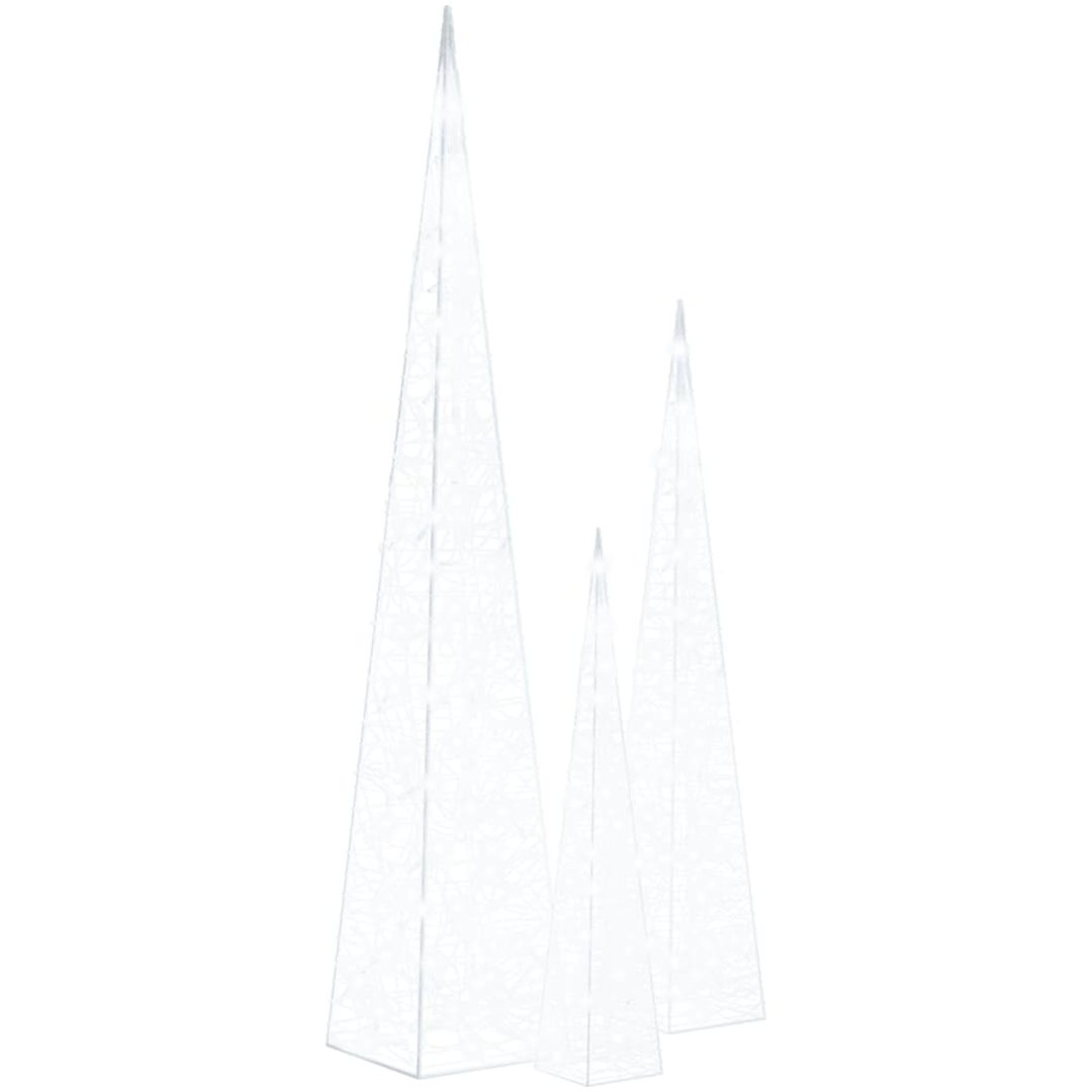 Ljuskoner LED set akryl kall vit vidaXL 60/90/120 cm – bild 2