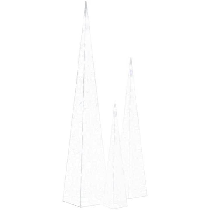 Ljuskoner LED set akryl kall vit vidaXL 60/90/120 cm – bild 2