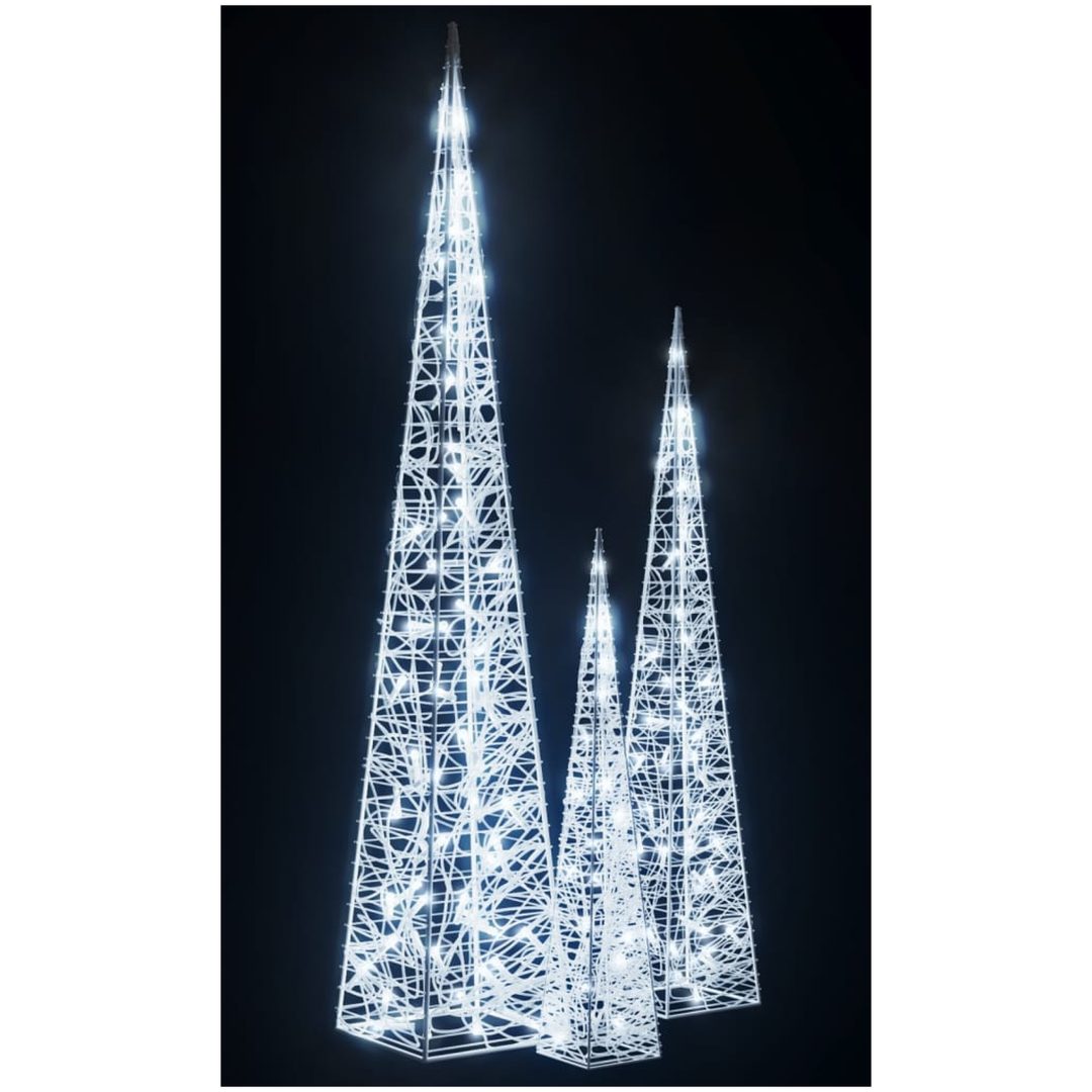 Ljuskoner LED set akryl kall vit vidaXL 60/90/120 cm – bild 4