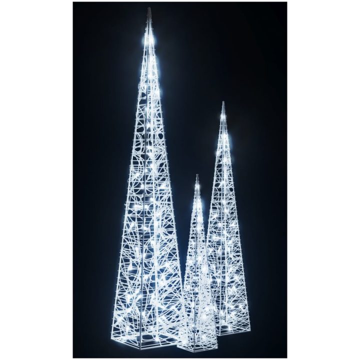 Ljuskoner LED set akryl kall vit vidaXL 60/90/120 cm – bild 4