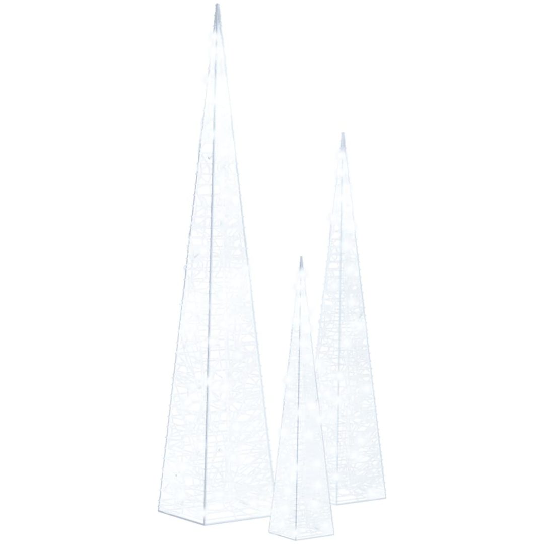 Ljuskoner set akryl kall vit 30/45/60 cm vidaXL 30/45/60 cm – bild 2