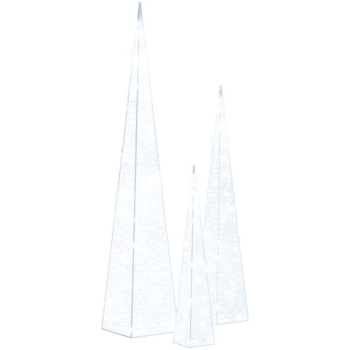 Ljuskoner set akryl kall vit 30/45/60 cm vidaXL 30/45/60 cm – bild 2