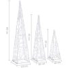 Ljuskoner set akryl kall vit 30/45/60 cm vidaXL 30/45/60 cm – miniatyr 8
