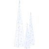 Ljuskoner set akryl LED blå vidaXL 30/45/60 cm – miniatyr 2