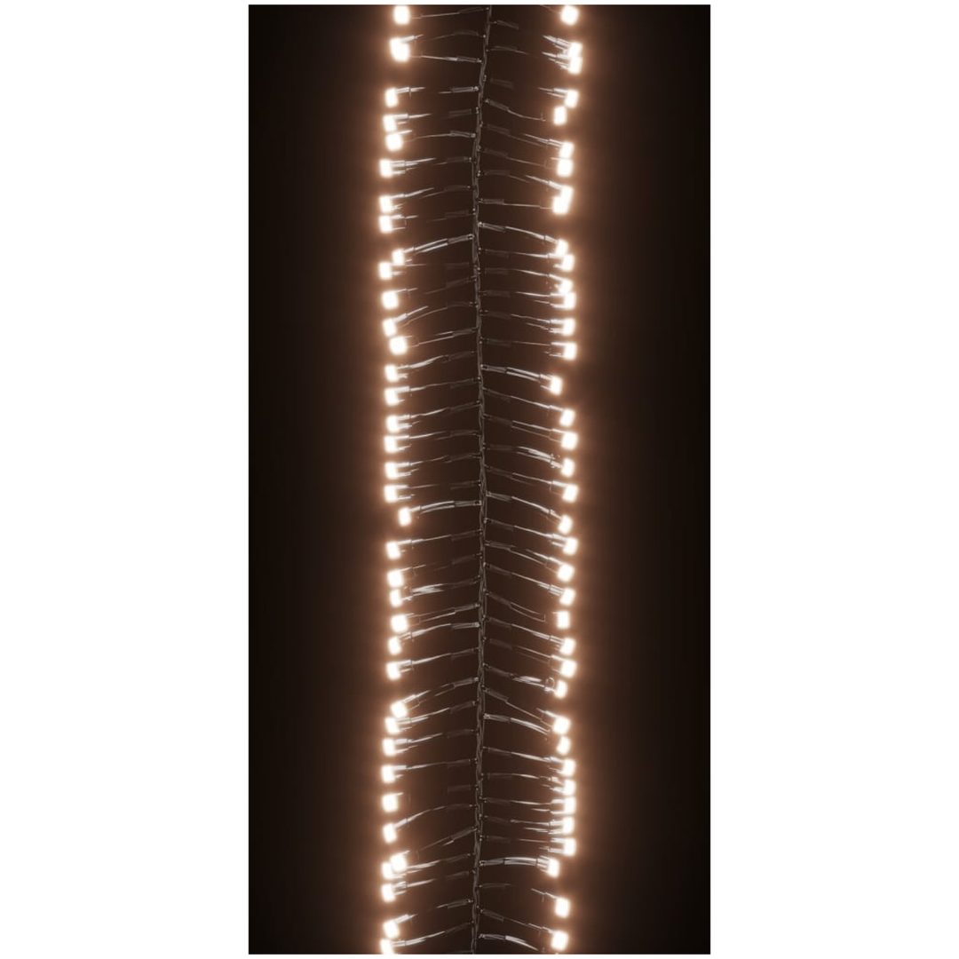 Ljusslinga cluster med 400 LED varmvit PVC vidaXL 7.4 m – bild 5