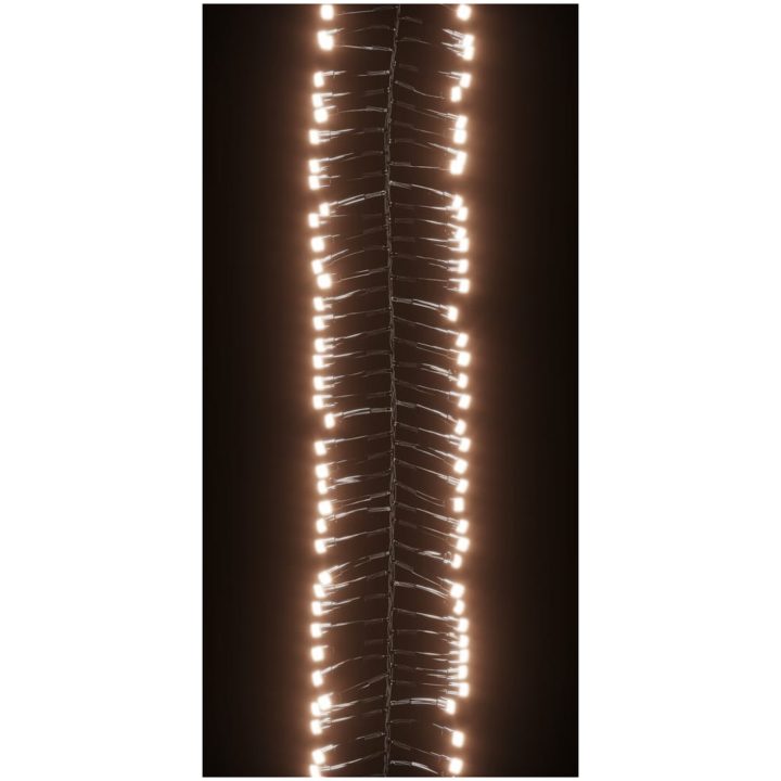 Ljusslinga cluster med 400 LED varmvit PVC vidaXL 7.4 m – bild 5
