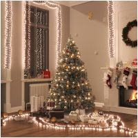 Ljusslinga cluster med 400 LED varmvit PVC vidaXL