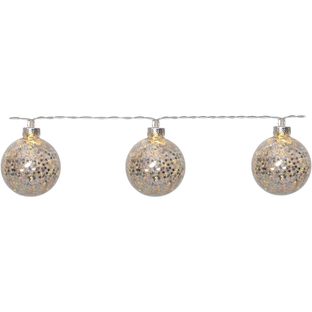 Ljusslinga Glitter Silver Star Trading
