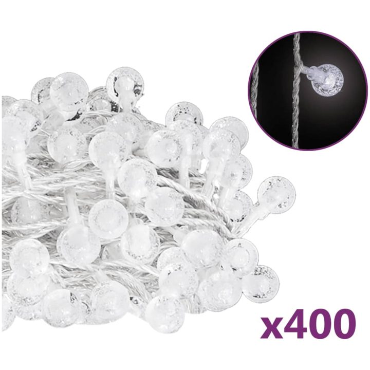 Ljusslinga kulor 400 lysdioder kallvit 8 funktioner vidaXL 40 m – bild 2