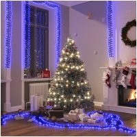 Ljusslinga med 1000 LED cluster blå PVC vidaXL