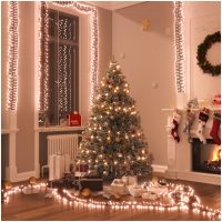 Ljusslinga med 2000 LED cluster varmvit 17 m PVC vidaXL