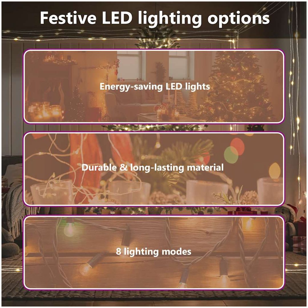 Ljusslinga med 300 LED varmvit 30 m vidaXL 30 m – bild 8