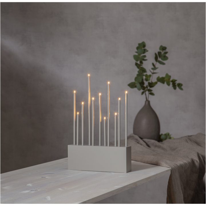Ljusstake Echo Beige Star Trading 43 cm ljusgrå – bild 6