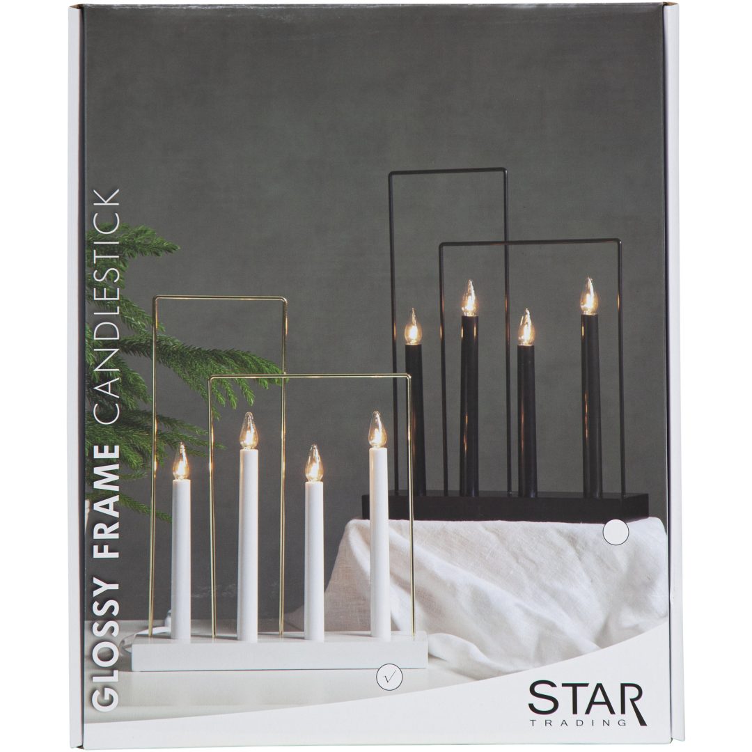 Ljusstake Glossy Frame Vit Star Trading – bild 7
