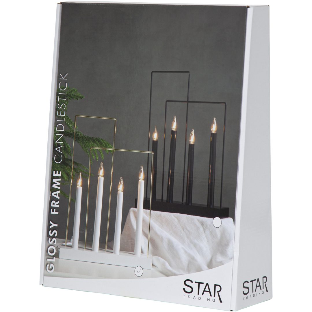Ljusstake Glossy Frame Vit Star Trading – bild 5