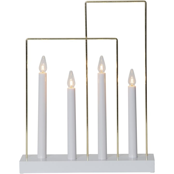Ljusstake Glossy Frame Vit Star Trading – bild 4