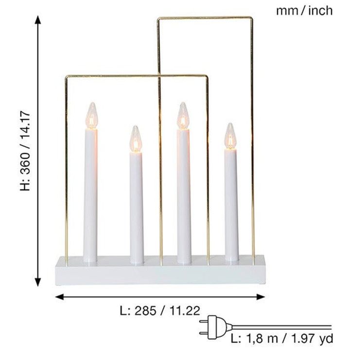 Ljusstake Glossy Frame Vit Star Trading – bild 3