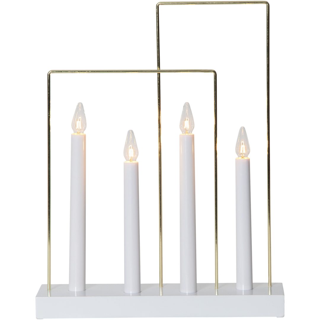 Ljusstake Glossy Frame Vit Star Trading