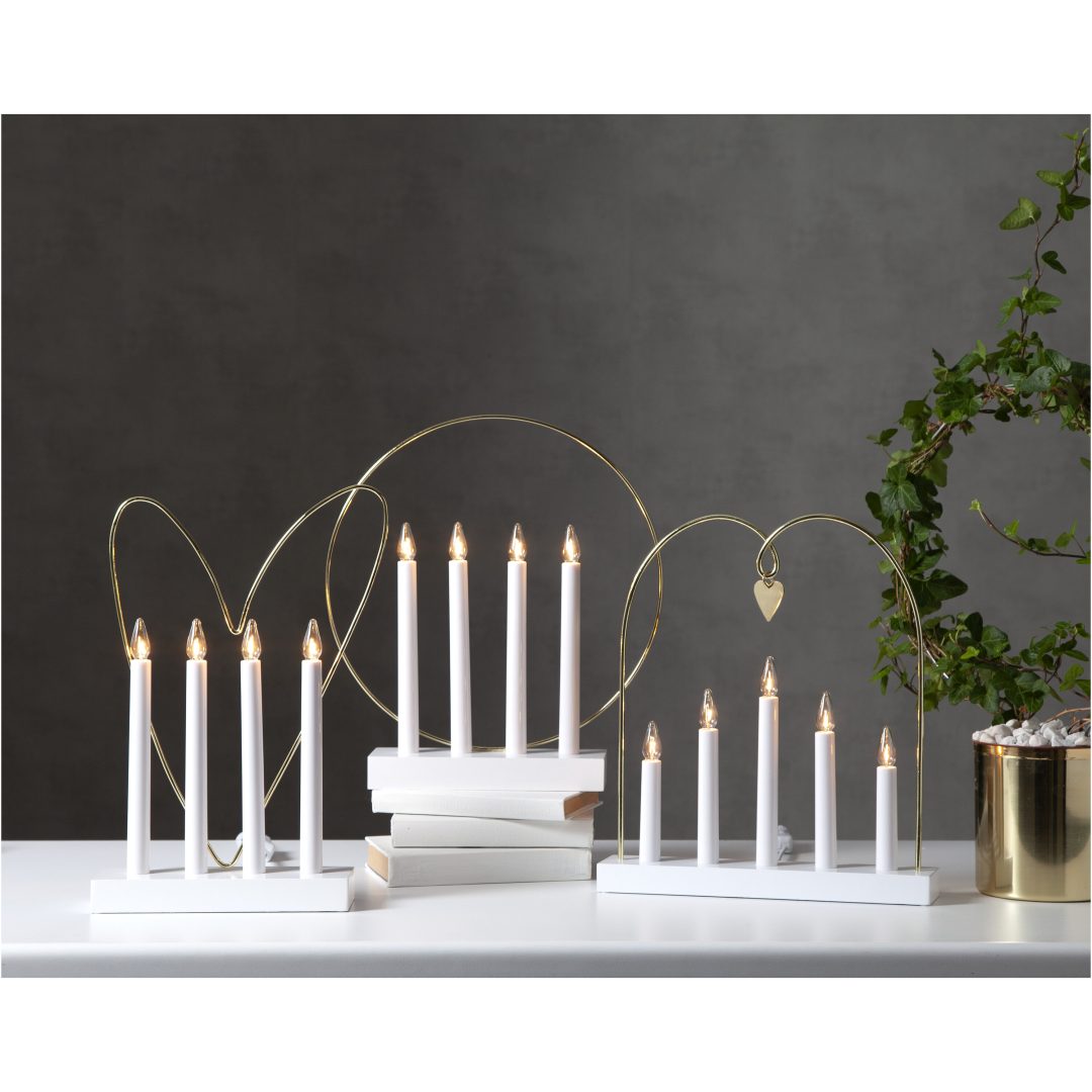 Ljusstake Glossy Heart Vit Star Trading – bild 8