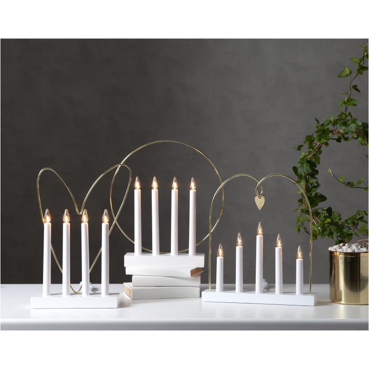 Ljusstake Glossy Heart Vit Star Trading – bild 8
