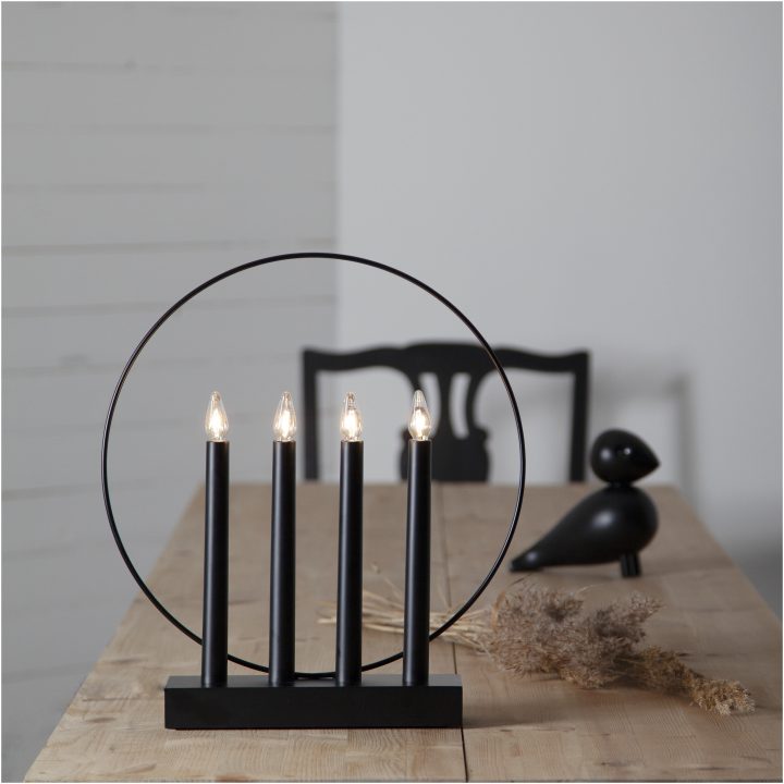 Ljusstake Glossy Svart Star Trading – bild 10