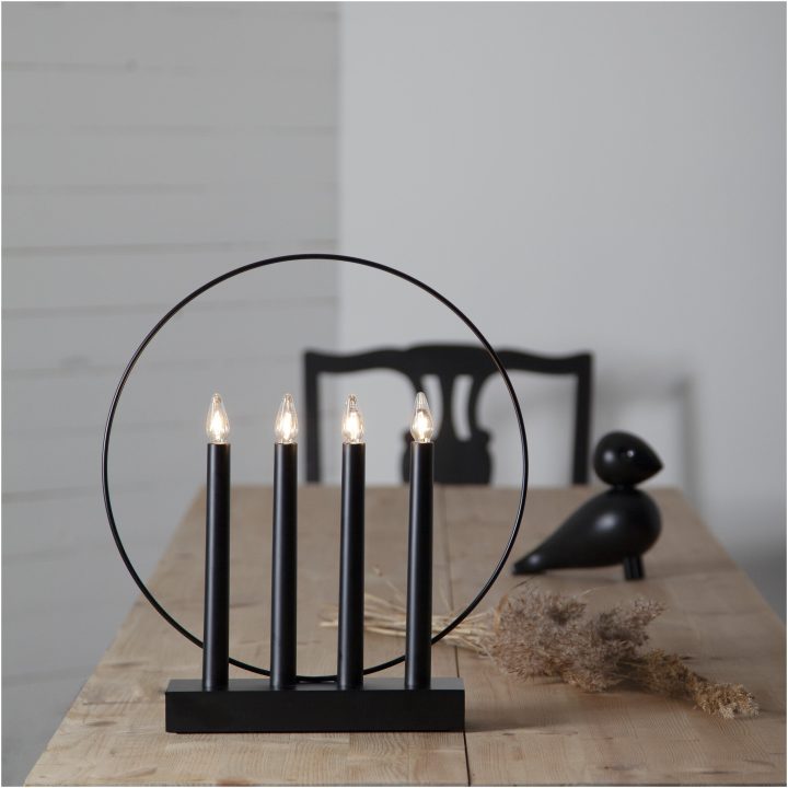 Ljusstake Glossy Svart Star Trading – bild 10