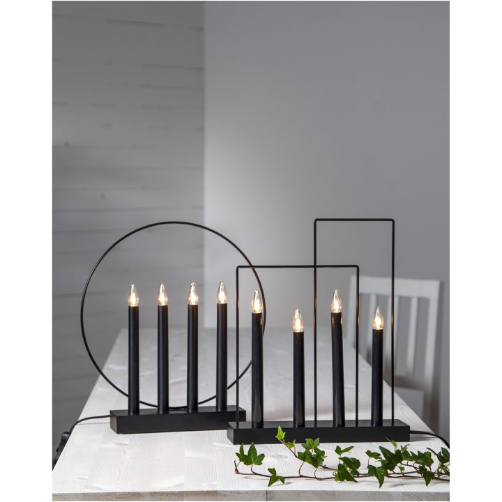 Ljusstake Glossy Svart Star Trading – bild 9