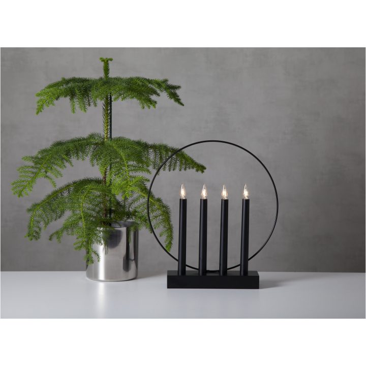 Ljusstake Glossy Svart Star Trading – bild 8