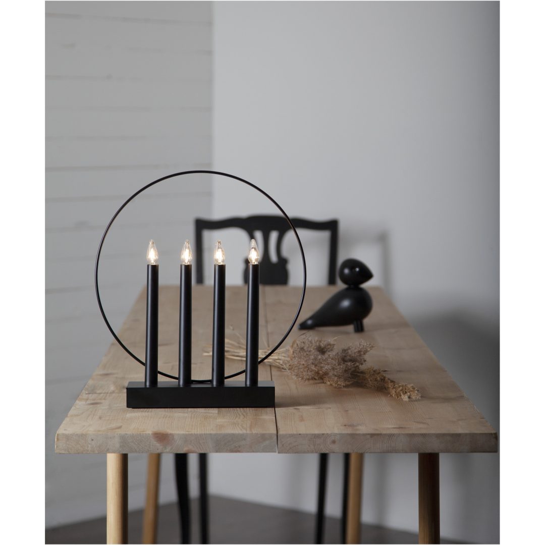 Ljusstake Glossy Svart Star Trading – bild 6