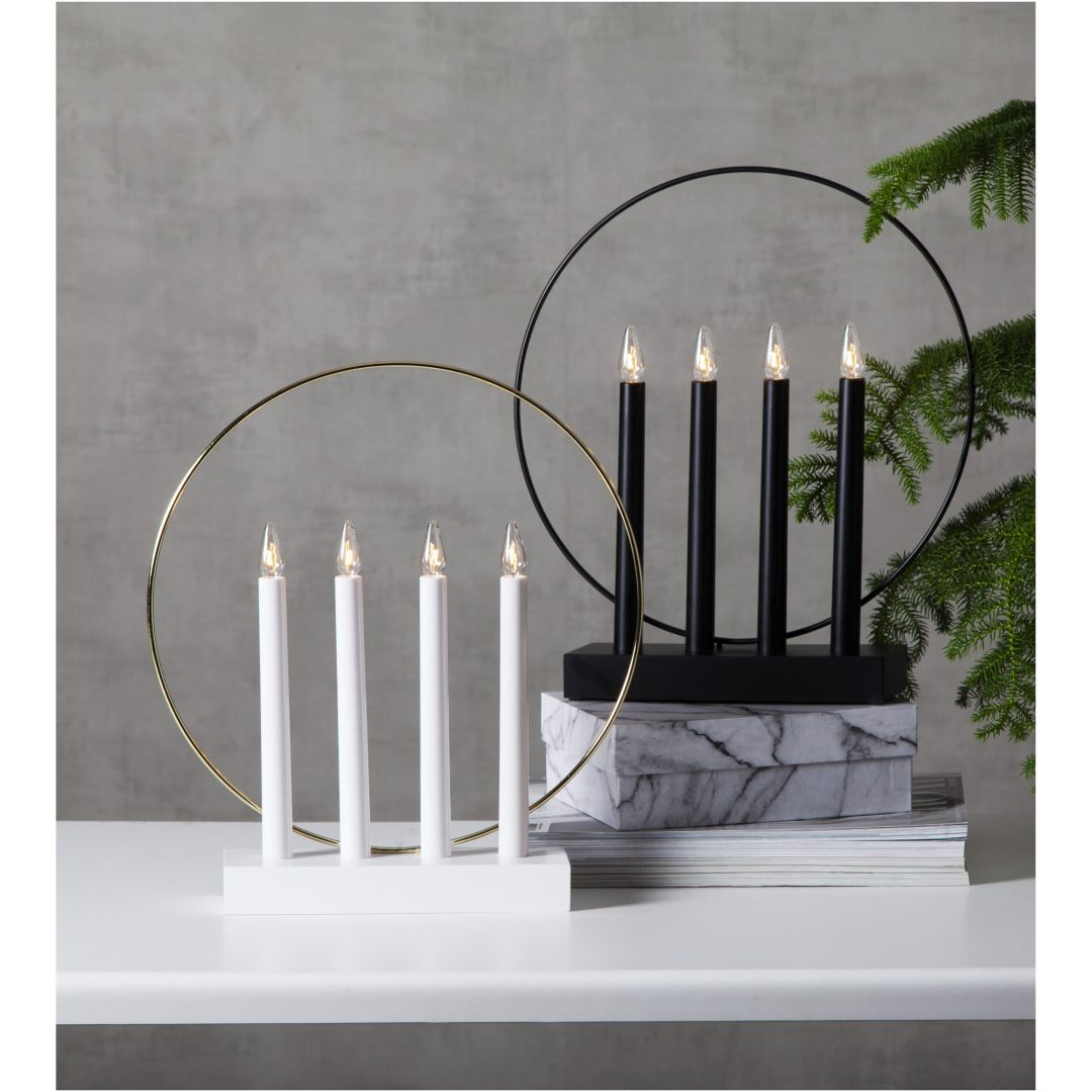 Ljusstake Glossy Svart Star Trading – bild 5